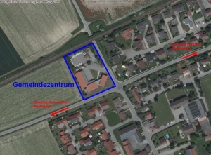 Gemeindezentrum aus der Vogelperspektive